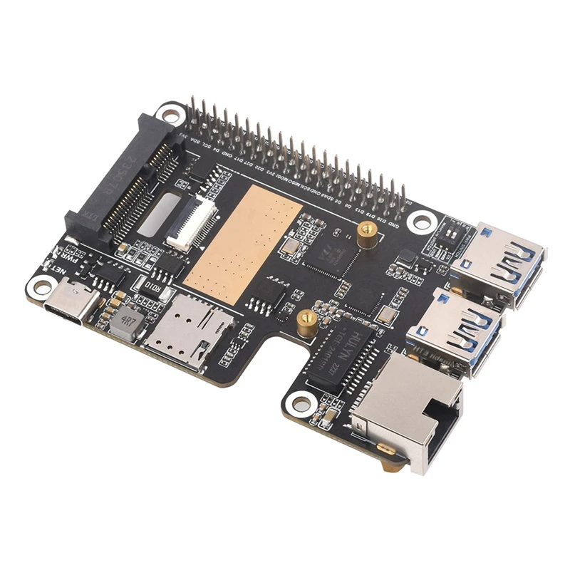 For Raspberry Pi 5 Pcle To Minipcle Gbe USB3.2 HAT+ Gigabit Ethernet Supports Minipcie Interface 4G Module