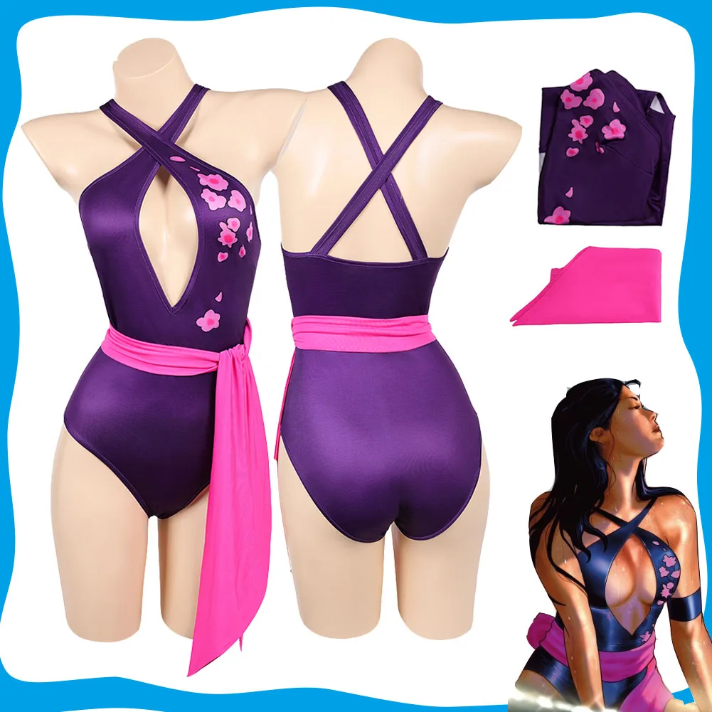 

Fantasy Psylocke Cosplay Women Swimsuit Roleplay Game Rivals Costume Disguise Jumpsuit for Adult Outfits Halloween Carnival Suit