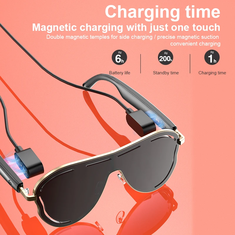AI Smart Glasses Echtzeit-Übersetzung Bluetooth-Sonnenbrille Freisprechanruf Musik Sprachsteuerung Verlaufsglas für Reisegeschäfte