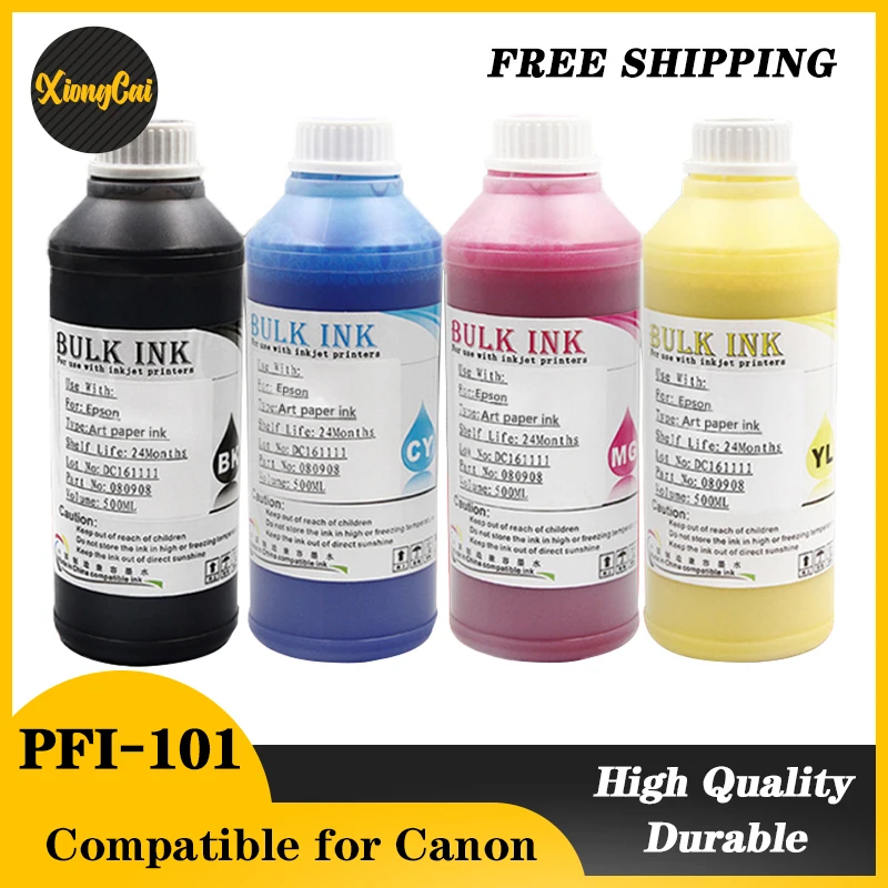 500ML/Bottle Universal Dye Ink For Canon Inkjet Printer PFI-101 102 107 701 703 706 707 1401 1411 IPF-670 680 685 770 780 785