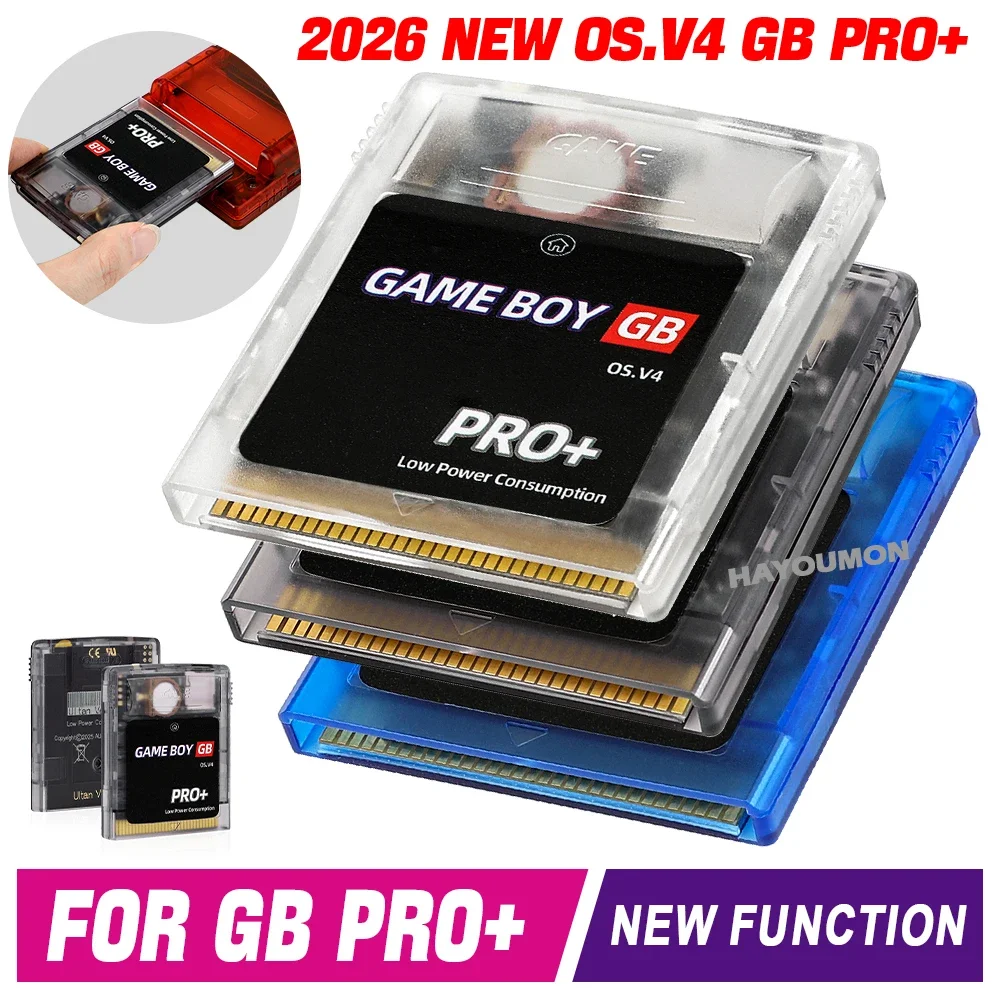 

2026 For GB GBC GBA Game Consoles Gaming Accessories GB PRO+ Game Card For Gameboy Card OS.V4 2000 in 1 w 8GB TF Card Game Box