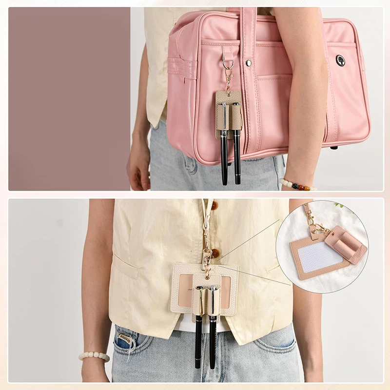 Double Portable Pen Holder For Lanyard, Anti-Lost Pen Holder For Badge Keychain, Pocket Lanyard Pen For Nurses, Courier, Clerk