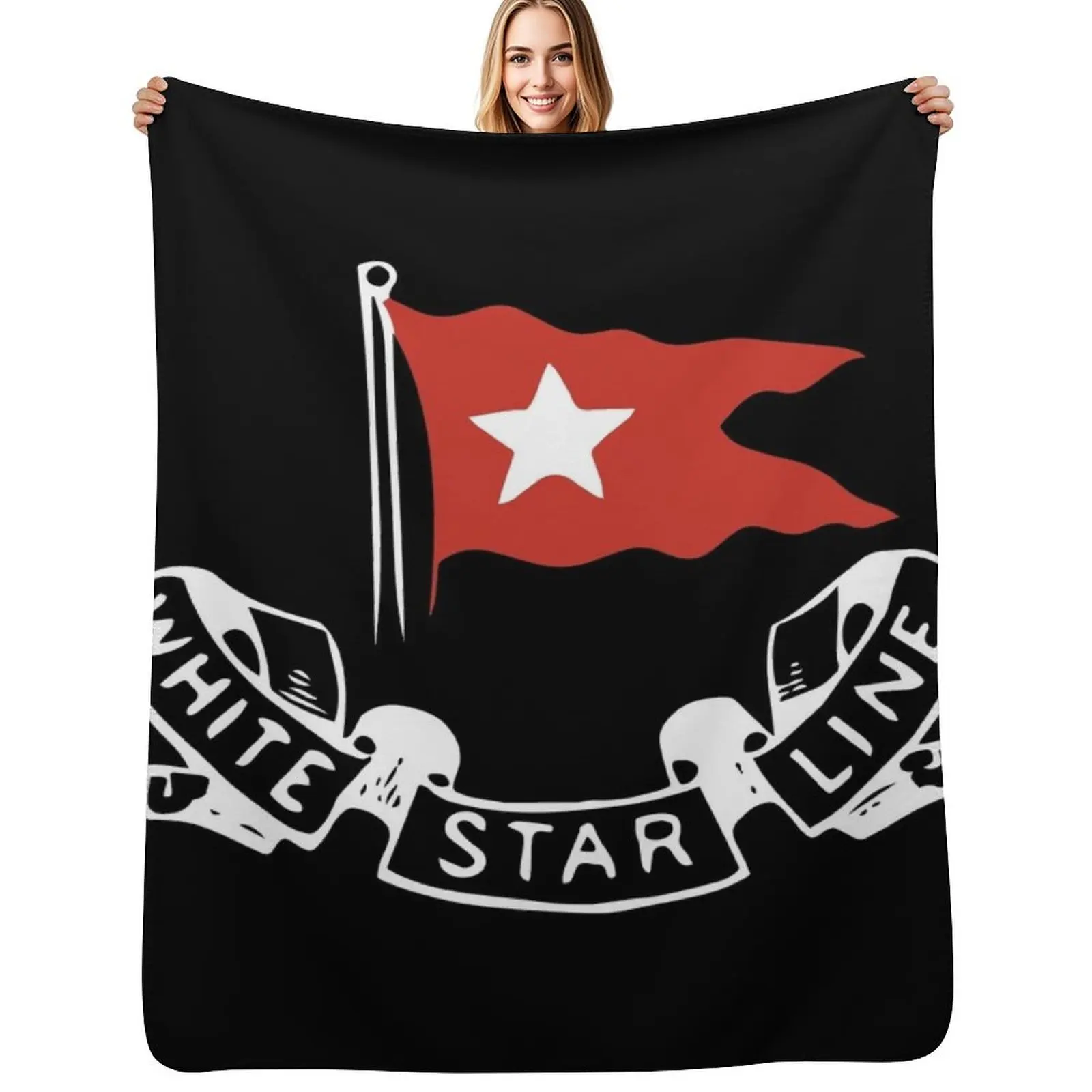 

White Star Line - White/Red Logo - RMS Titanic Throw Blanket Furrys Beautifuls Decorative Beds for sofa Blankets