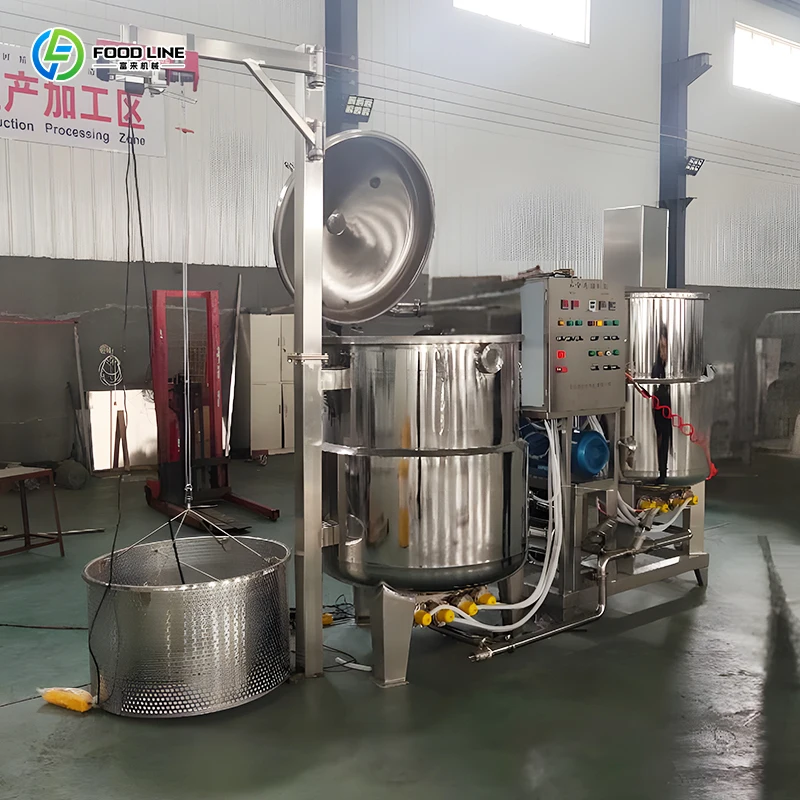 Sweet Candied Fruit Sugar Cooking Pot Preserved Candied Fruit Vacuum Sugar Soaking Machine FL Customized