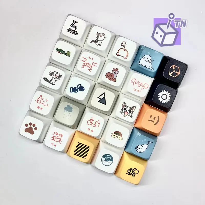 Originality Cartoon Keycaps 1u Personalized Xda/Moa Highly Cute Creative Additional Keys Customized Mechanical Keyboard Key Cap