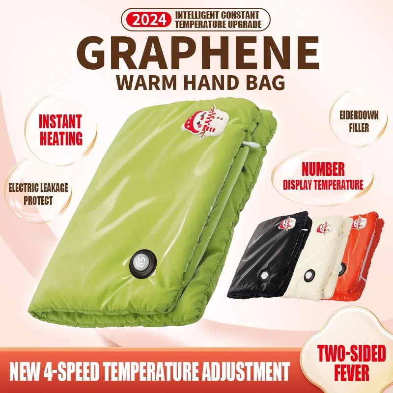 Portable Electric Warm Pad Electric Warm Handbag Graphene Flannel Winter Warm Hands Eliminate Fatigue Quick Heating Home Office