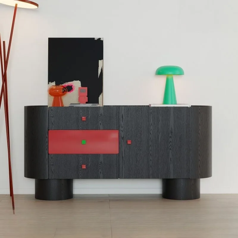 

solid wood porch cabinet, dining side cabinet, living room art creative storage, locker, high-end sofa side cabinet