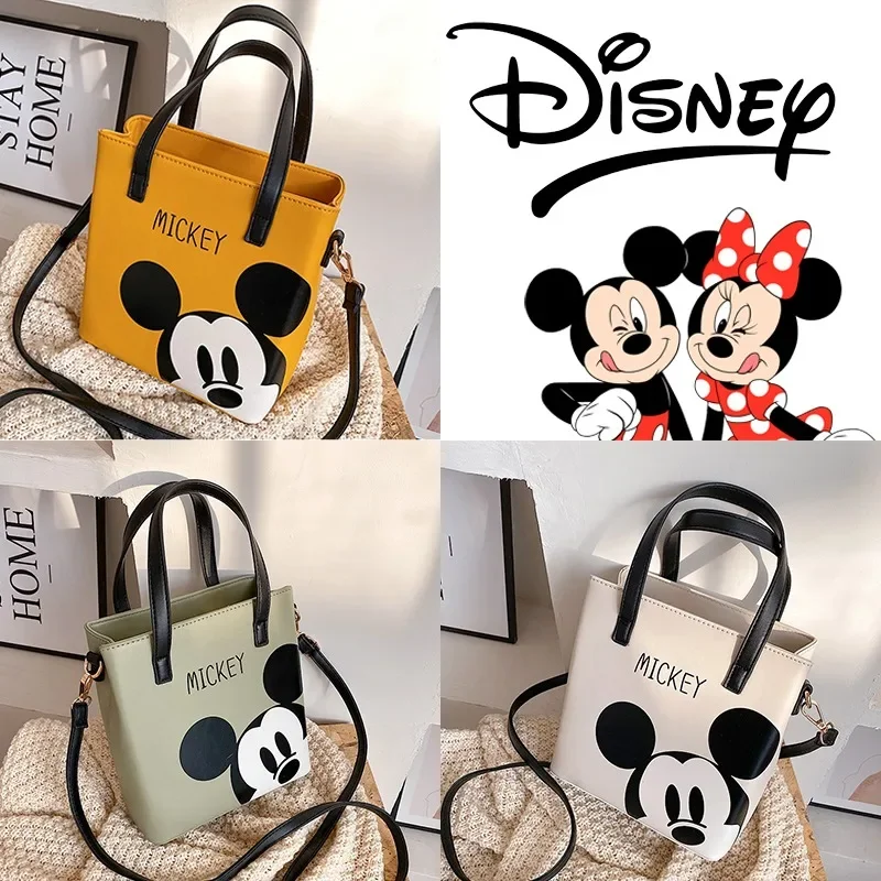 

Сумка на плечо с Микки Маусом Disney, женская сумка в стиле аниме, кожаная модная сумка для покупок, путешествий, продуктовая сумка-органайзер, милая сумка-мессенджер
