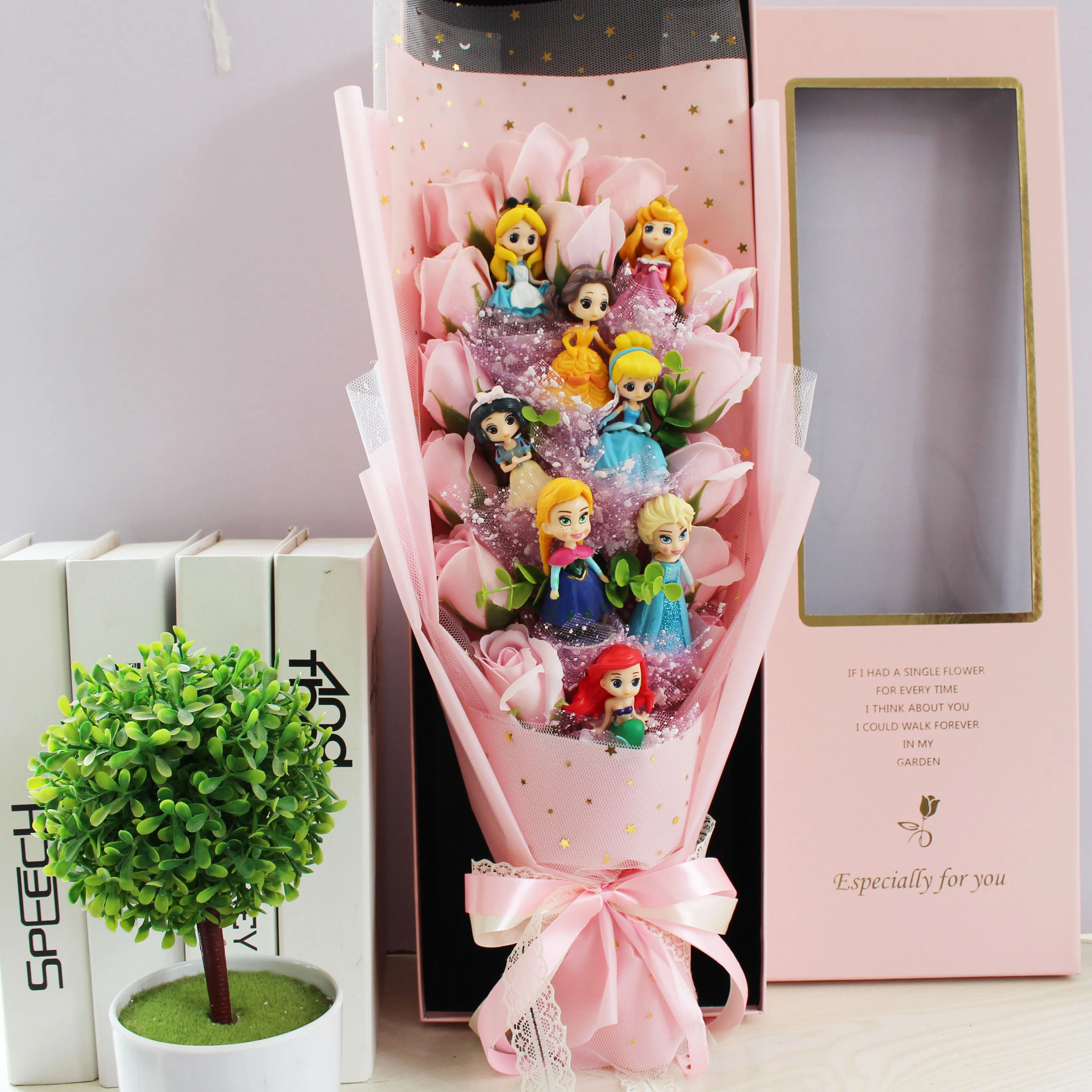 Snow White Rapunzel Ariel Cinderella Belle Mermaid Kids toys cartoon bouquet gift  Graduation/Birthday gifts - Image 5