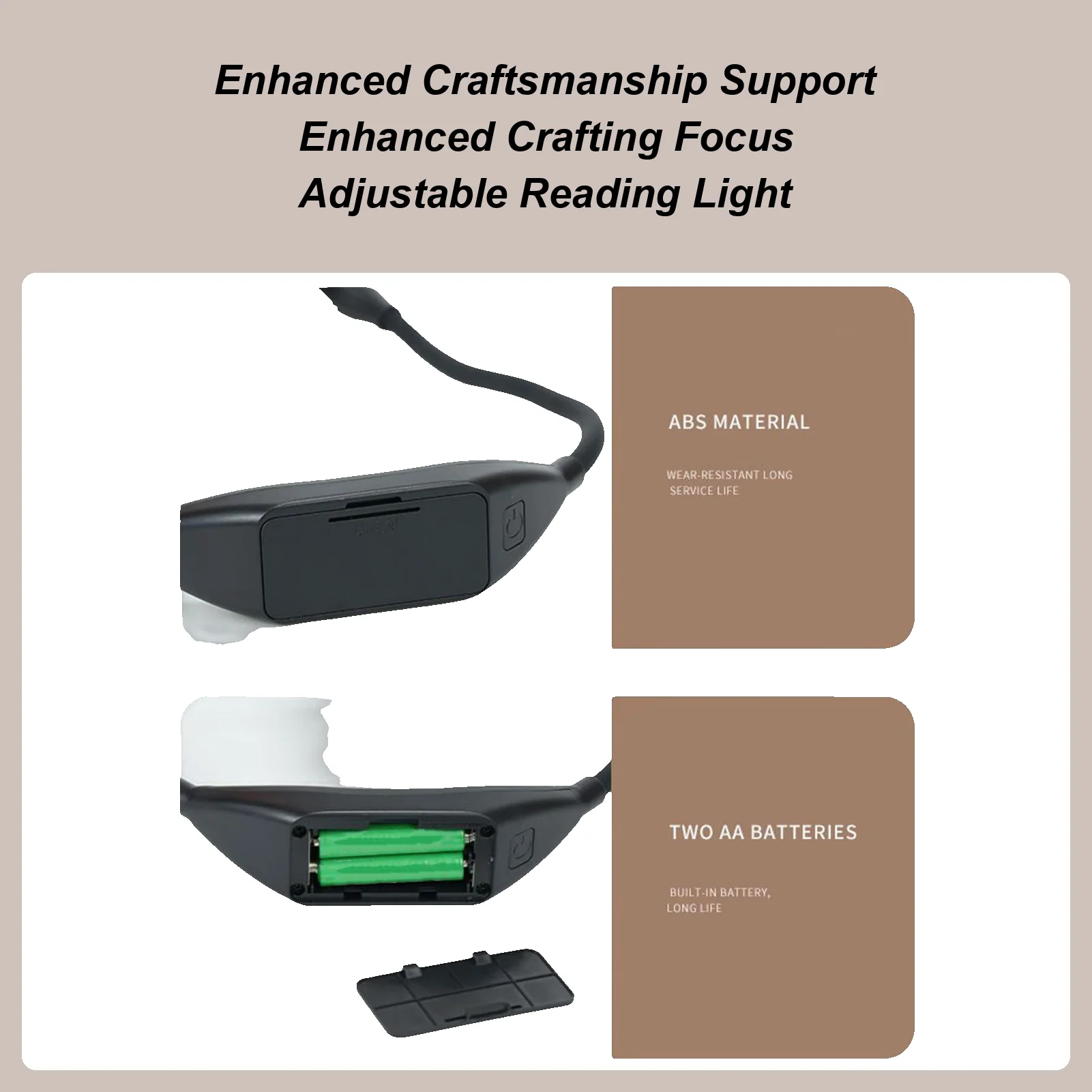 

Book Reading Neck Light 9-Brightness Dimmable Battery Powered Around The Neck Light For Knitting Crocheting Crafting Sewing