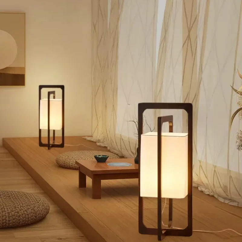 

Floor Lamp Nordic Retro Walnut Living Room Sofa Lamp Bedroom Bedside Decoration Table Lamp