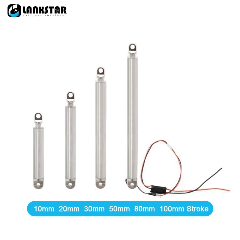 DC 6V Mini Electric Telescopic Push Rod With Limit Protection 10mm 20mm 30mm 50mm 80mm 100mm Stroke Miniature Large Thrust