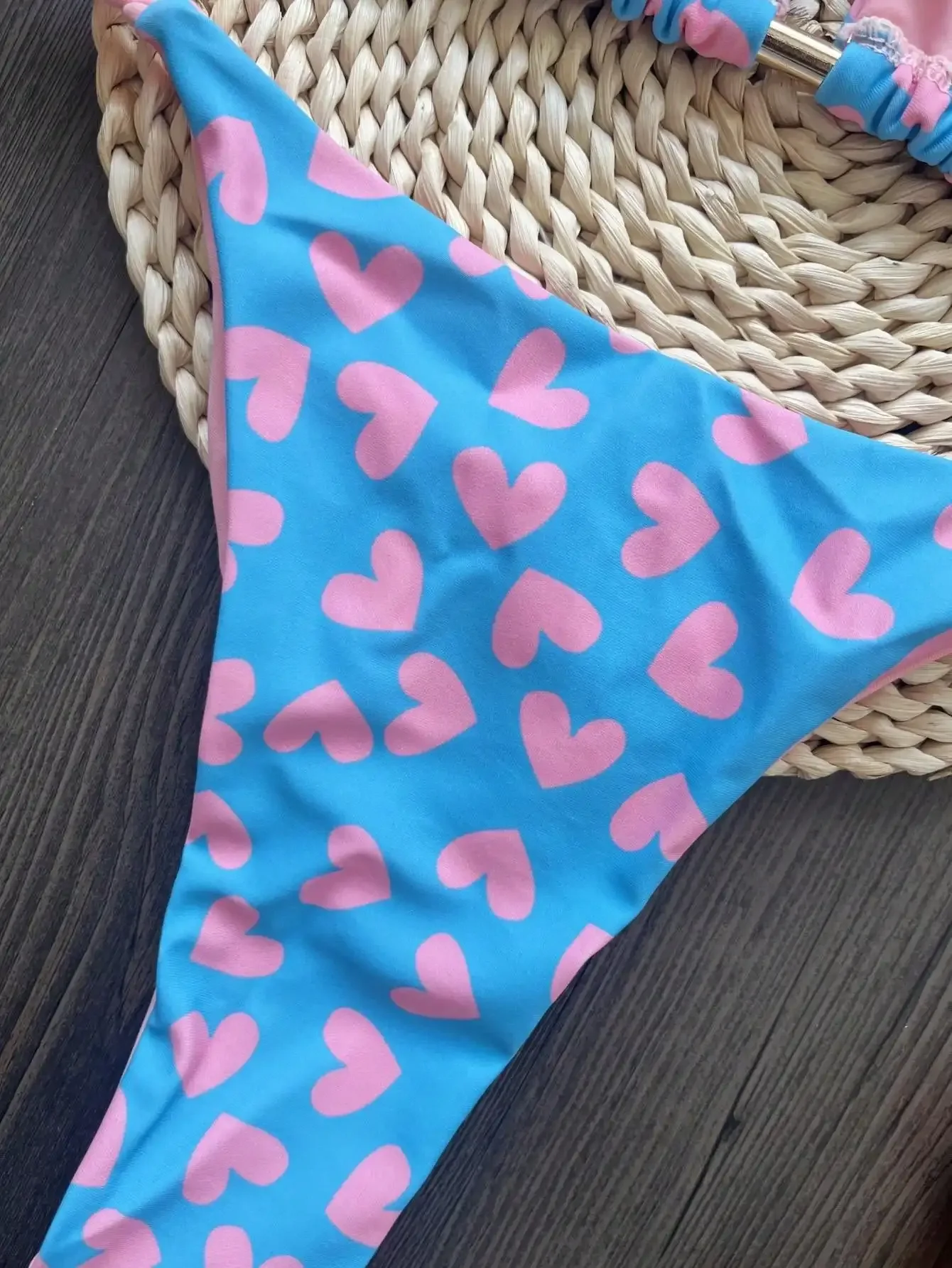 RUOTONSEPT Cute Love Print Bikini Set Women's Swimsuit Two-piece Triangle Halter Sexy Swimwear Bathing Suit Brazilian Biquinis