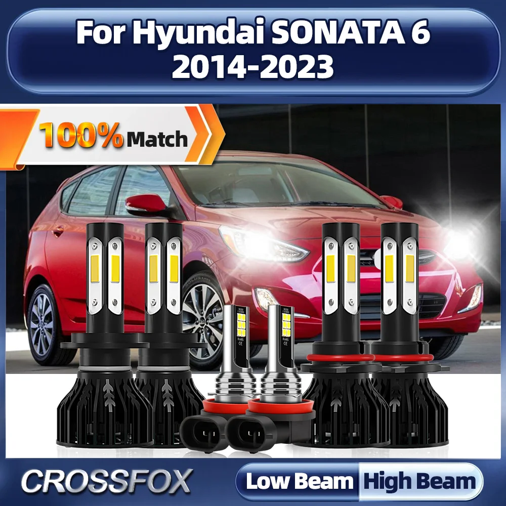 

60000LM High Power LED Headlight 360W Canbus Car Lamps 12V 6000K Fog Lights For Hyundai SONATA 6 2014-2019 2020 2021 2022 2023