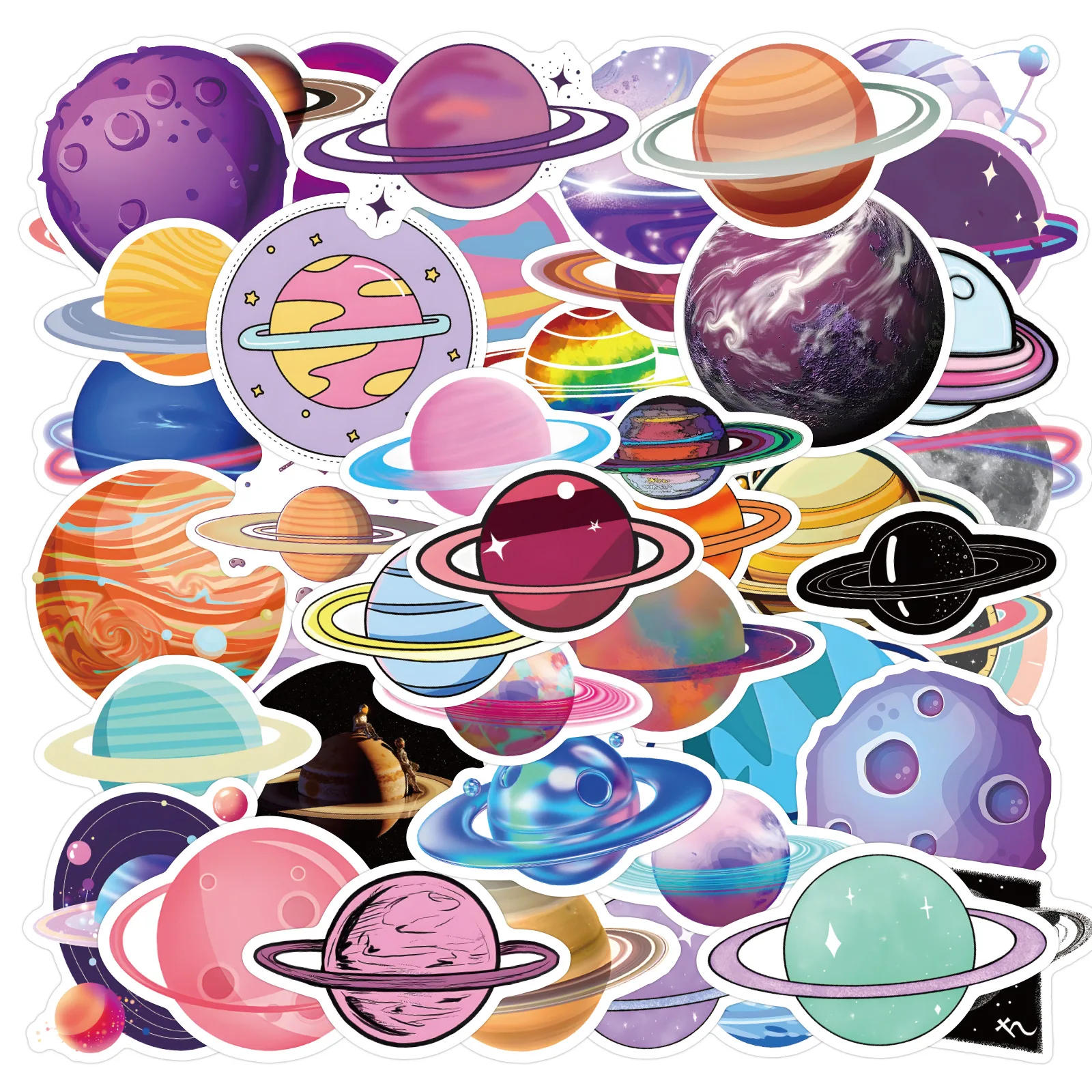 

60PCS Universe Planet Graffiti Sticker Cartoon Funny Creative Decorative Water Cup Suitcase Waterproof Decal Kids Toy Gift