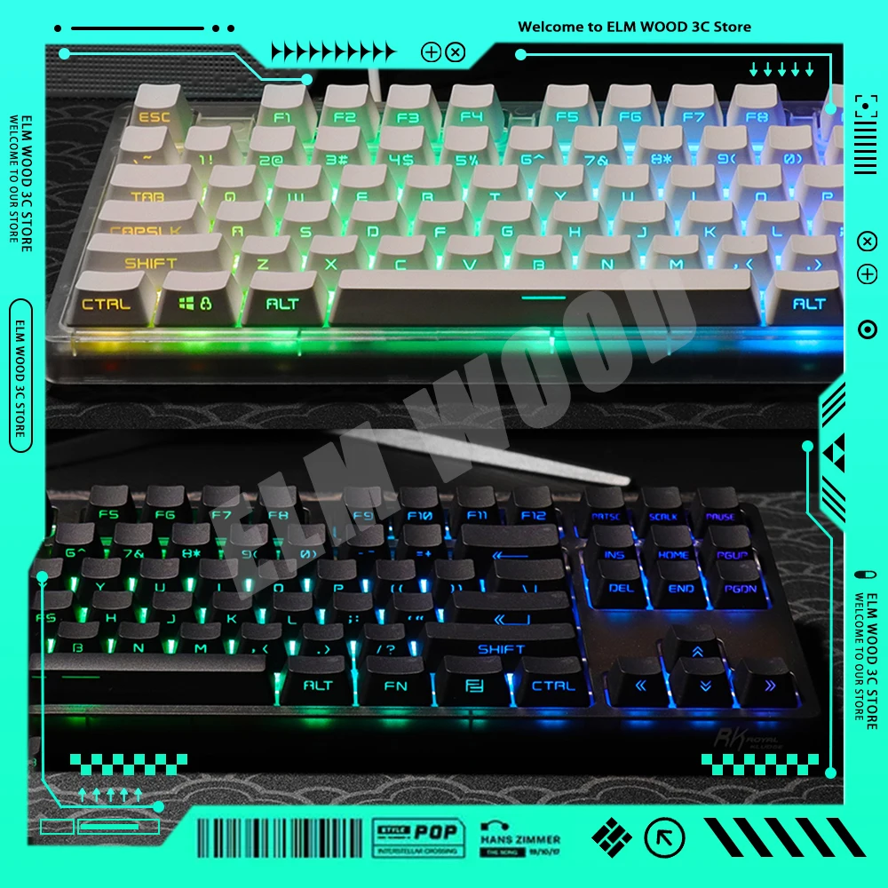 OEM Side Carving Mechanical Keycap Set, OEM Altura PBT, Original, Personalizar PC Acessório, Gamer para fazer presente, 134 Chaves