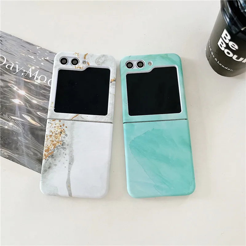 Ins Korean Fashion Flower PC Phone Case For Samsung Galaxy Z Flip 5 Case For Galaxy Z Flip 4 Cover Z Flip 3 Capa Z Flip5 Case