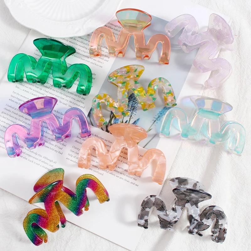

Acetate Hair Claw M Shape Hair Clip for Women Girls, Large Claw for Thick Thin Hair, Stylish Bun Maker Hair Accessories