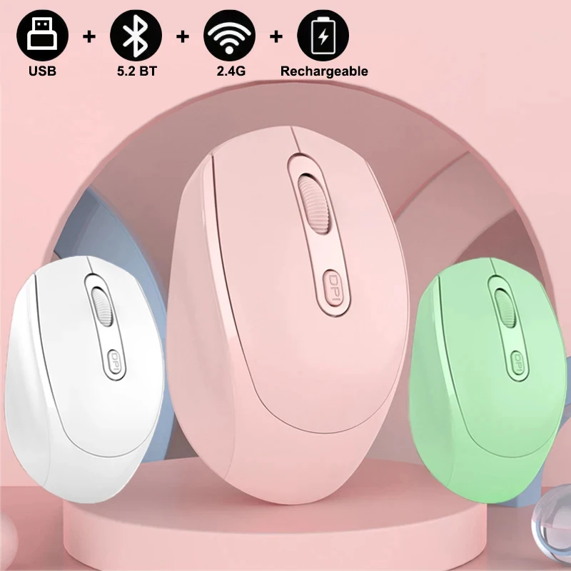 2026 Best-Selling Rechargeable Bluetooth Compatible Wireless Mouse 2.4G Photoelectric Mouse With USB Mouse Laptop Mute Mouse