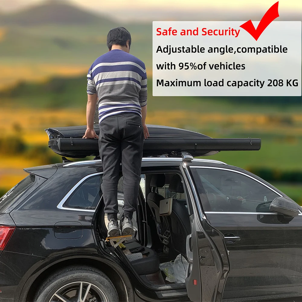 العالمي 440 رطل الألومنيوم حامل سقفي السيارة خطوة صالح مزلاج الباب على السطح حتى هوك حامل الدواسات لمعظم SUV لاقط الملحقات #2