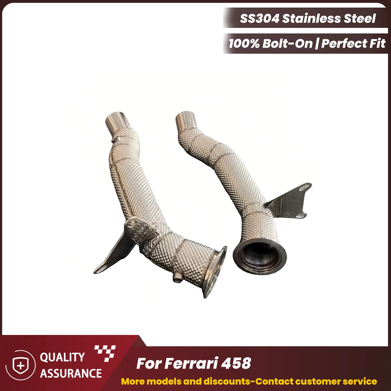 

ECCF Sports Downpipe With Heat Shield Easy Installation For Ferrari 458 Aggressive Exhaust Sound High Flow Performance Upgrade