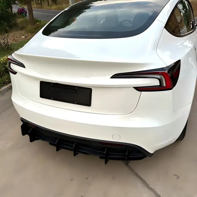 For Tesla Model 3 2024+ Rear Protector Guard three-stage Rear Bumper Lip Spoiler Body Kit Diffuser Exterior Accessories