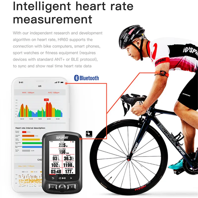 IGPSPORT HR60 Heart Rate Armband Wireless ANT+ Arm Band Bluetooth 4.0 Heart Monitor Waterproof IPX7 For BIKE GPS Outdoor Sport