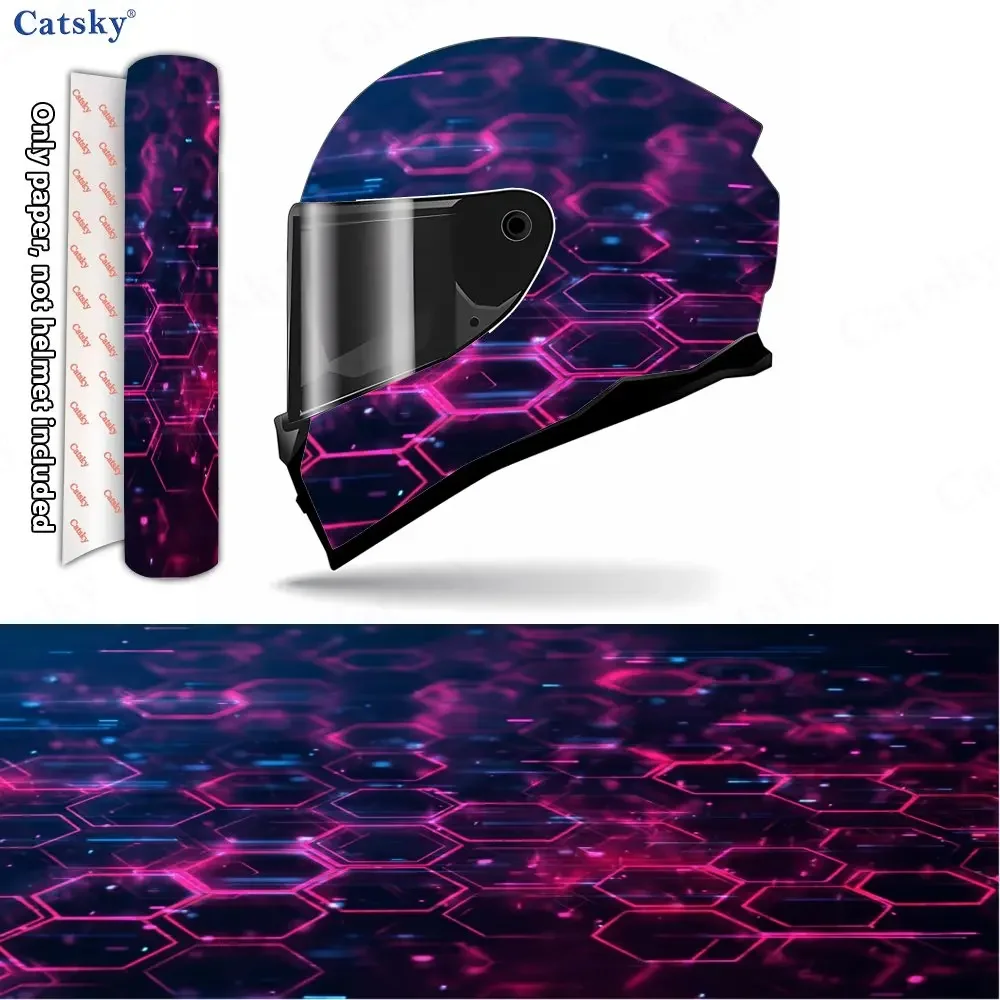 Adesivo hexagonal para capacete de motocicleta, decoração de capacete à prova d'água autoadesiva, acessórios universais para capacete de motocicleta, 