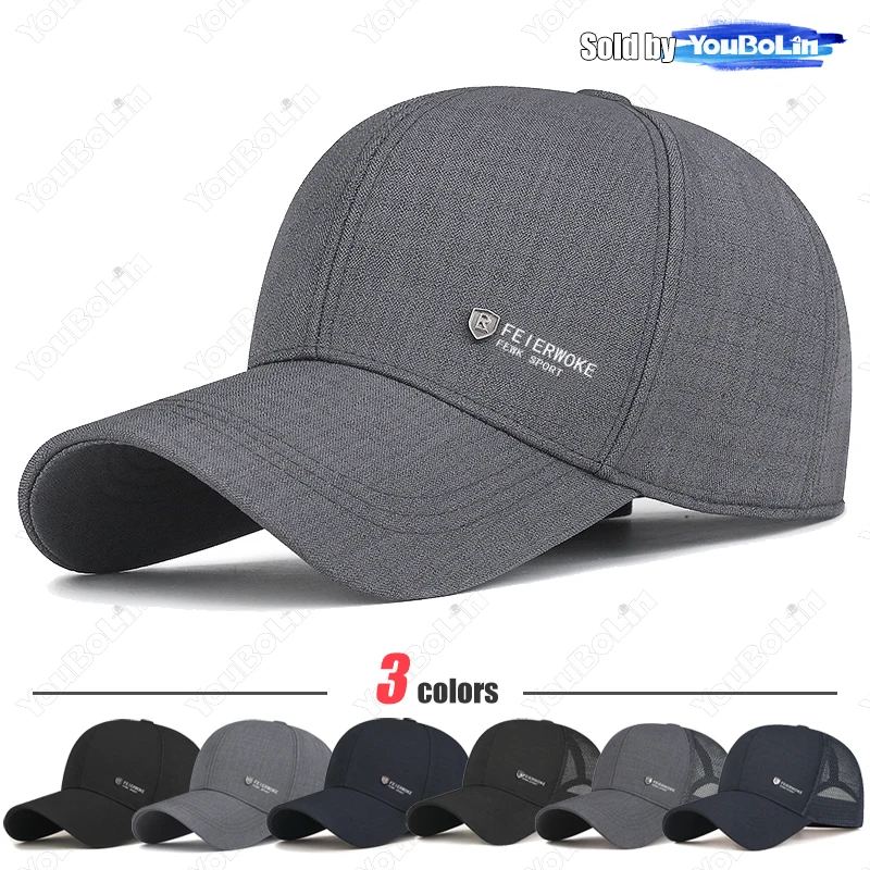 Baseballkappe mit R-Buchstaben-Metalllogo, zwei Ausführungen, drei Farben erhältlich, Trucker-Mütze, Dad-Caps, Sonnenhüte