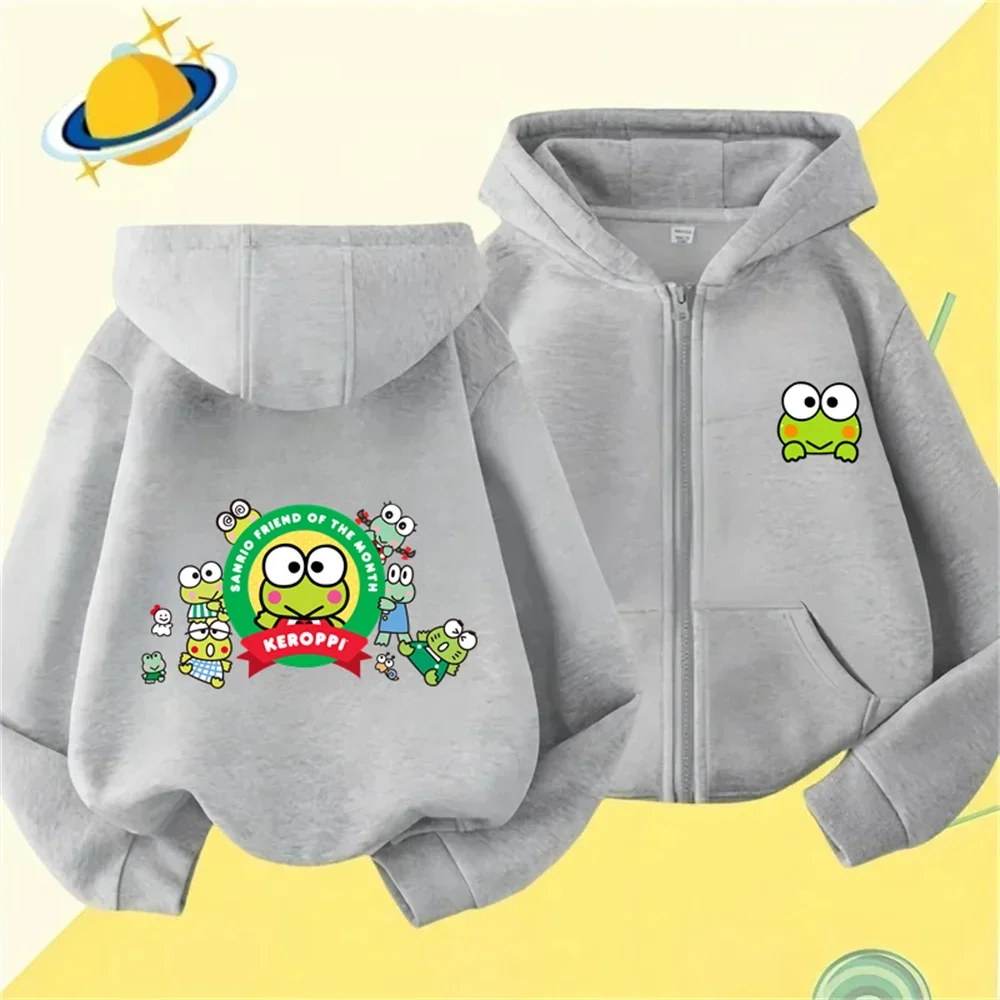 

Kero Keroppi Zipper Hoodie Kids Brand Boys & Girls Sweatshirts Fashion Zipper Cardigan Top Clothing for Kids 3-12 Years Old