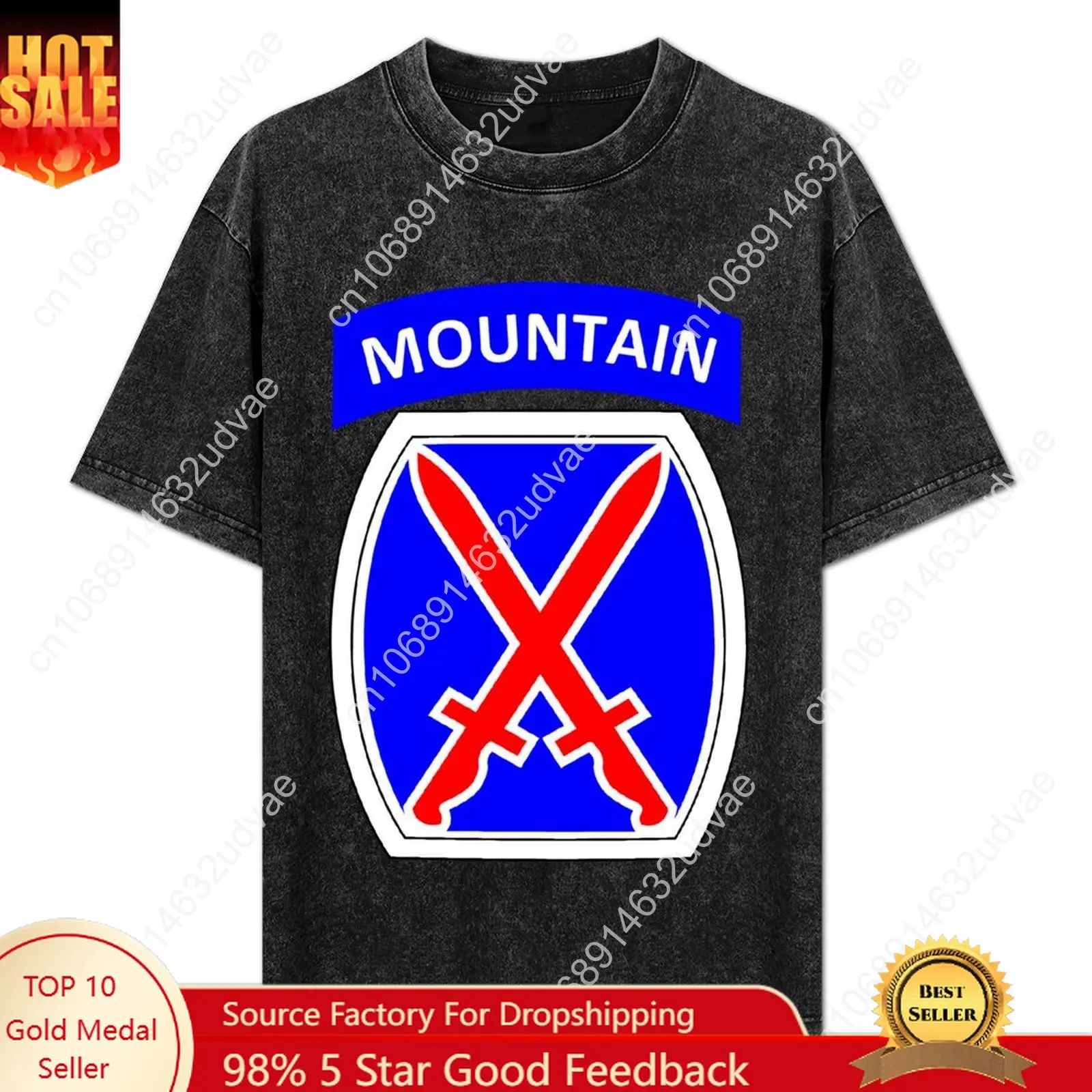 

10th Mountain Division Retro T shirts mans womans Vintage Tshirt cotton Short sleeve T-shirt Custom tops Unisex clothes tshirt