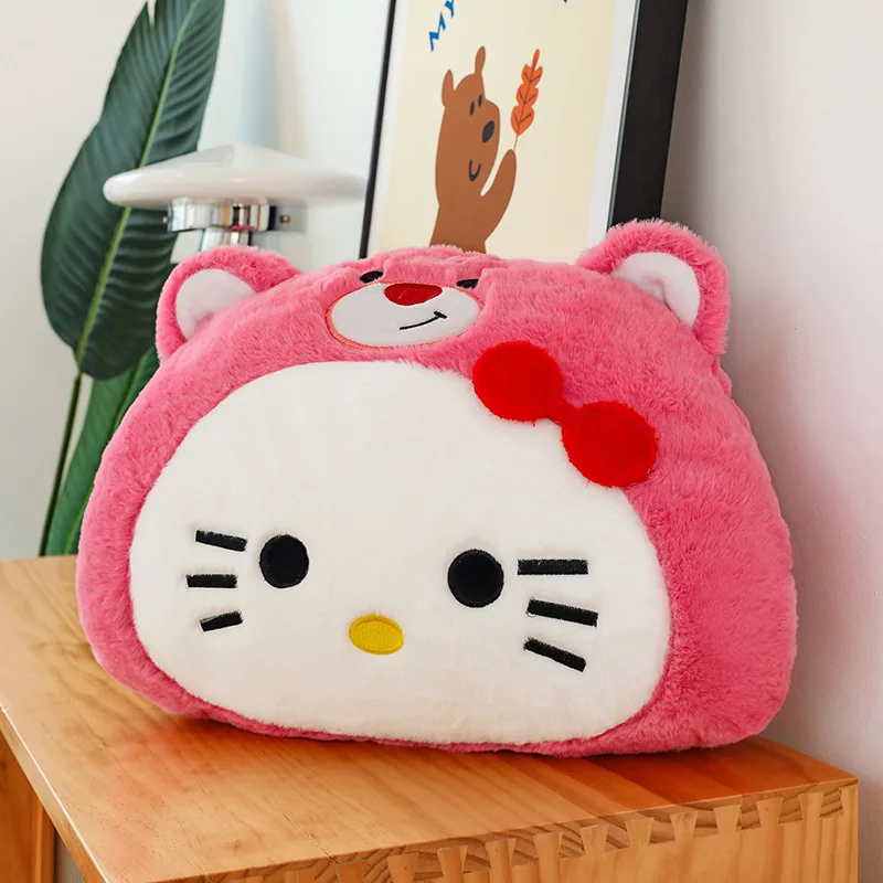 60cm Sanrio Kawaii Hello Kitty Poduszka Pluszowa Zabawka Wypchana Lalka Śliczna Kreskówkowa Kotka Kt Miękka Poduszka Duża dla Dzieci Prezent na Urodziny Boże Narodzenie