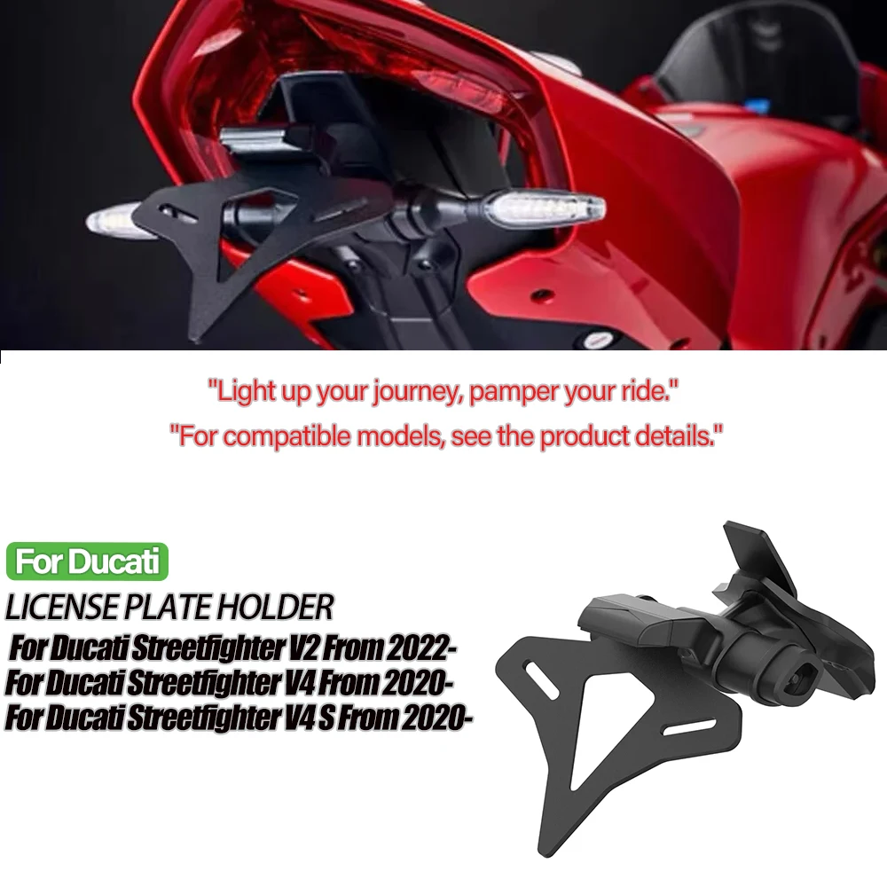 

Motorcycle Plates Holder Short Tail Tailstock Frame Bracket for Ducati Streetfighter V2 2022- V4 S V4S 2020- Rear License Plate