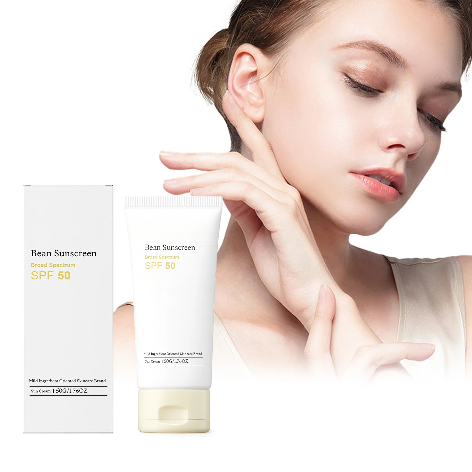 Efficient Sunscreen Cream Uv Protection Lasting Sweat Proof Relieve Face Redness Non Sticky Outdoor Travel Spf50 Anti Sun Cream