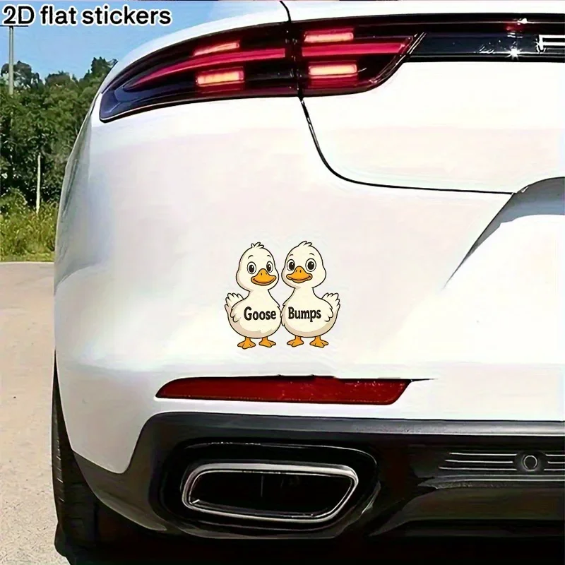 1PC Cute Goose Bumps Duck Car Sticker, Funny Decal for Car Windows Bumpers Laptops, Unique Decor for Auto Enthusiasts