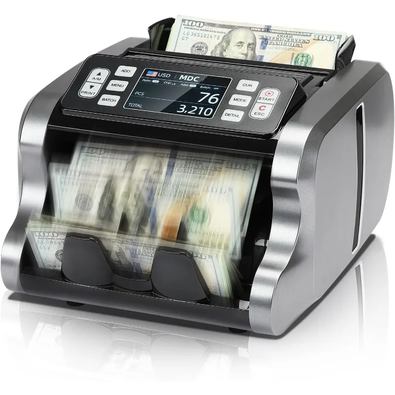 IMC09 Mixed Denomination Money Counter Machine, Value Counting, UV/MG/IR/MT Bill Counter, 3.5