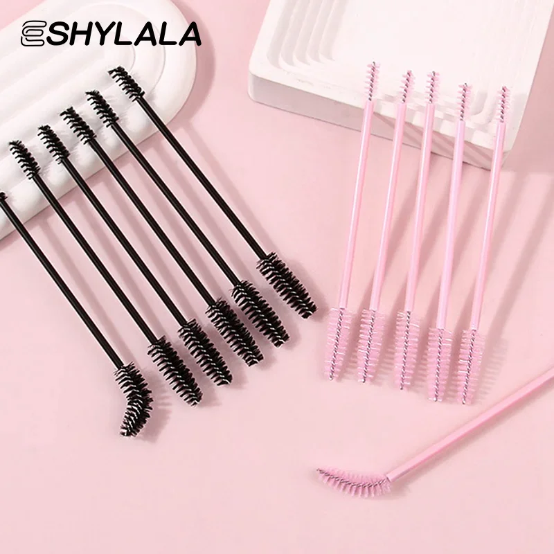 Spazzole per ciglia per trucco a doppia estremità Spazzola per ciglia usa e getta Manico in plastica Mascara Bacchetta Applicatore Strumenti per estensione ciglia