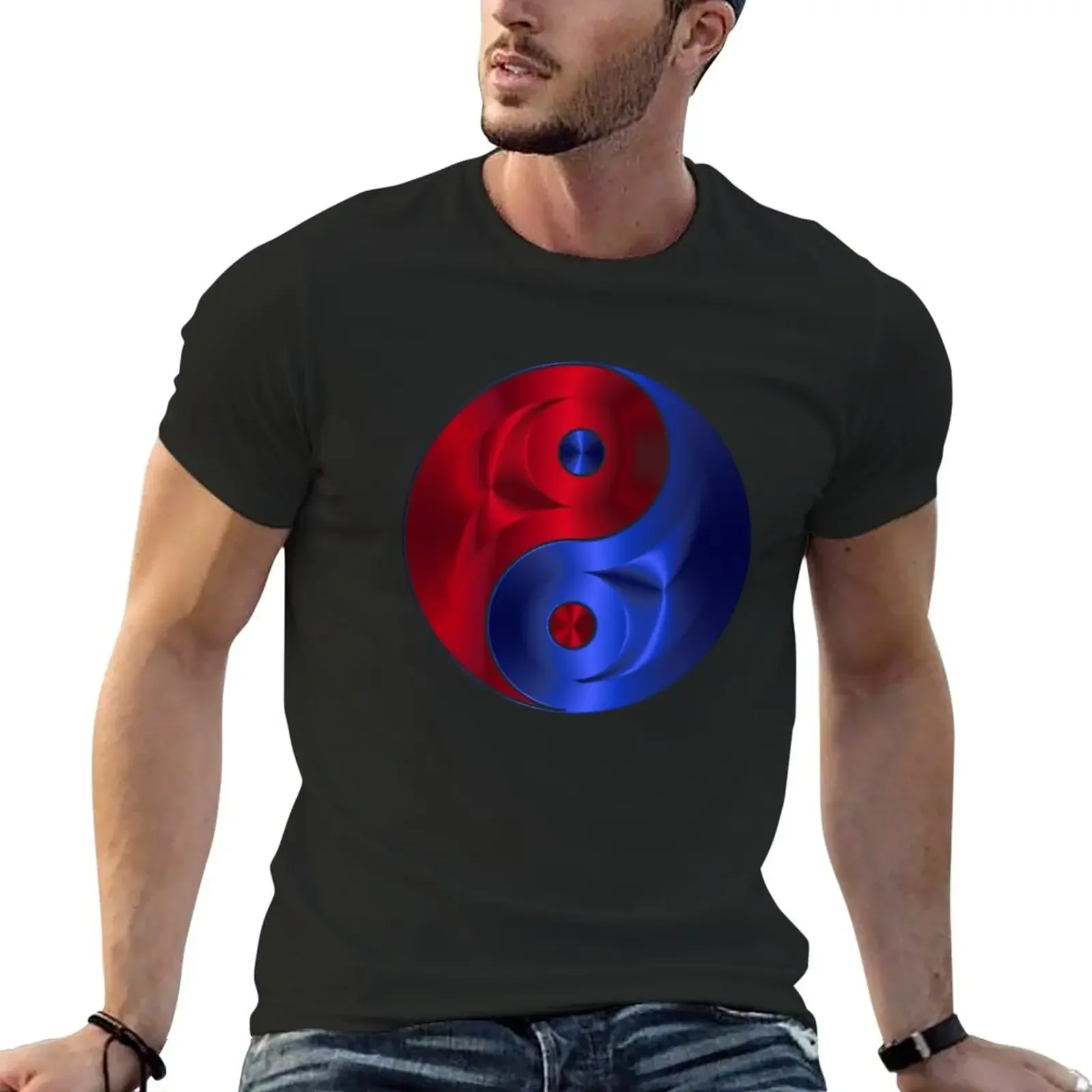 Rubin Saphir Ying Yang T-Shirt Neuauflage einfache Sommer Tops Tier druck für Jungen Sweat Shirts Männer Schwergewicht Neuankömmling