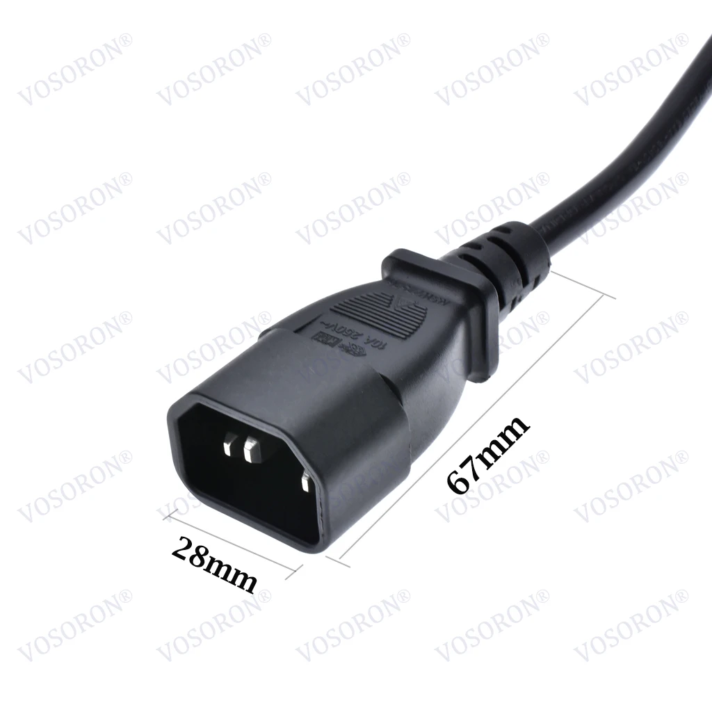30CM Right or Left Angled IEC 320 C13 to C14 Male to Female Power Adapter Extension cable for LCD LED Mount TV