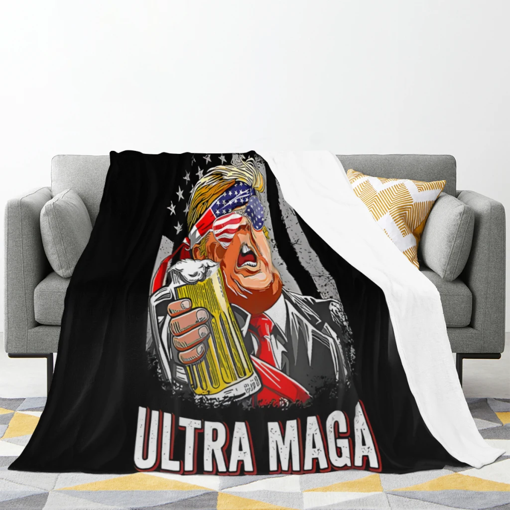 Anti Joe Biden Ultra Maga 49 Medium Blanket Comforter Flannel Soft throw Blankets Warm Home and Decoration