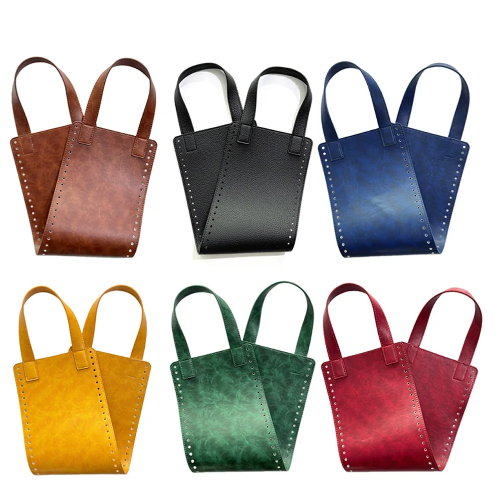 PU Bottoms Handles For Making Bag Crochet Handcraft Bag Parts DIY Knitting Crochet Handbag Tote Shoulder Bag Sewing Accessories