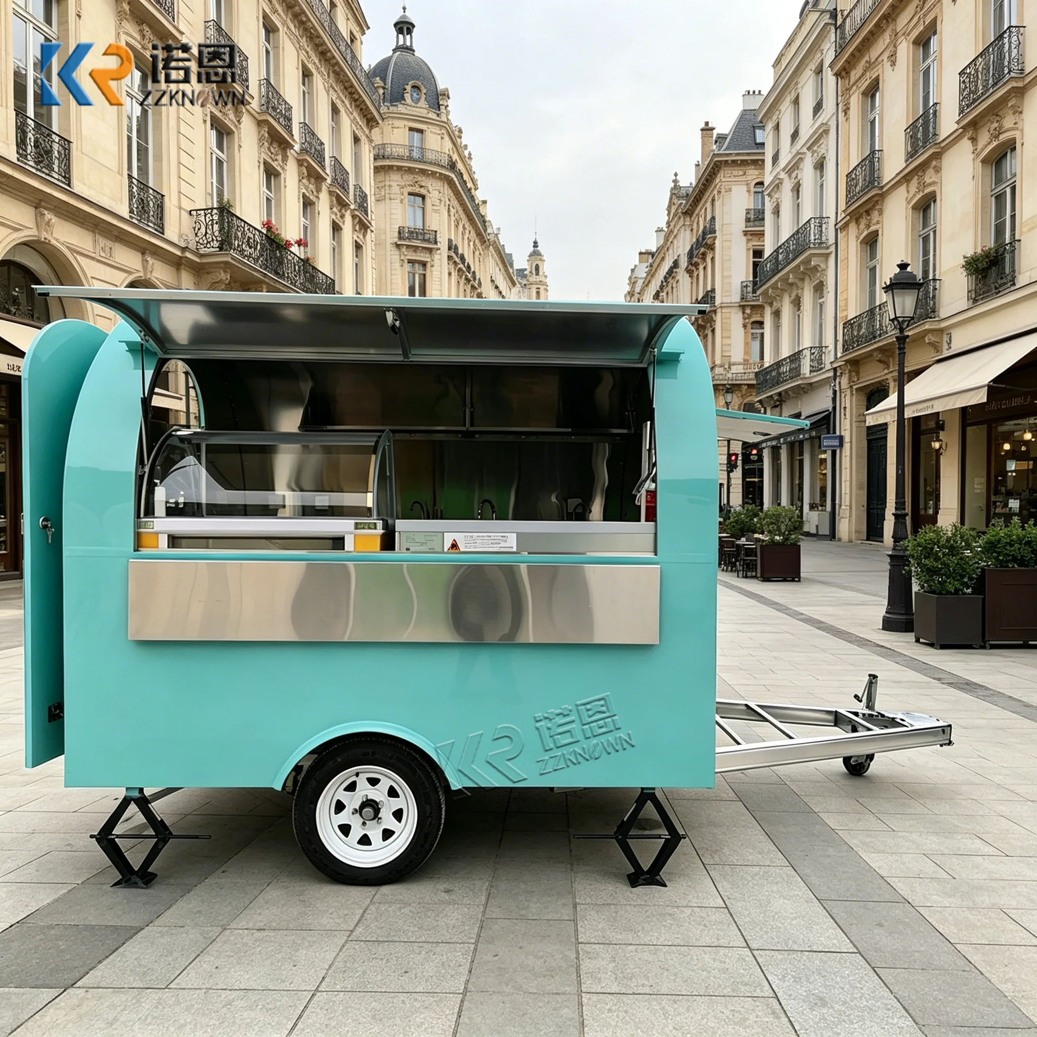 

Mobile Fast Food Truck Cart Concession Trailer Fully Equipped With Oven Grill Fryer