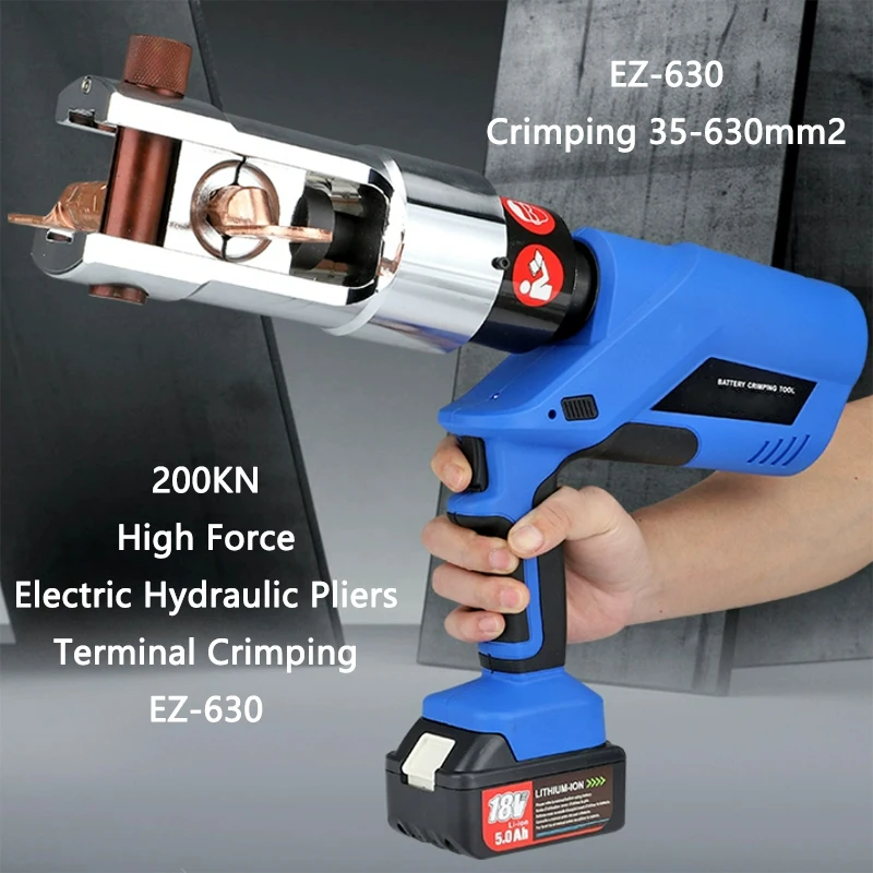 

Electric Hydraulic Pliers EZ-630 Portable Crimping Pliers Cable Copper Aluminum Terminal Crimping Machine Range 35-630mm2