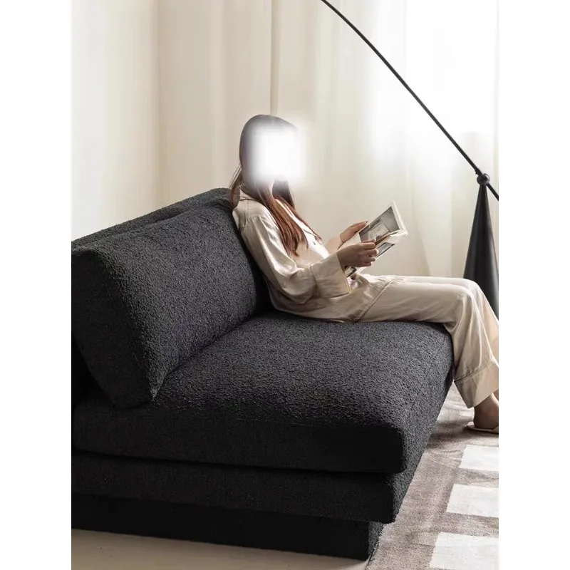 

Мебель для дома, двухместный односпальный диван без подлокотников, ретро, черная шерсть ягненка, итальянский минималистичный диван для гостиной, маленькая квартира