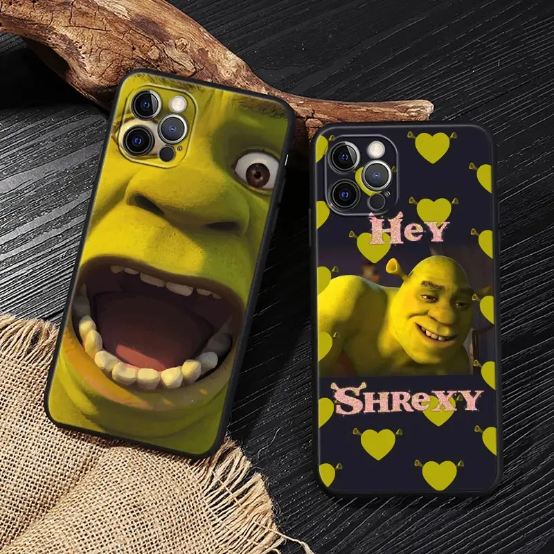 Cartoon Shrek Art Funny Funda For iphone 15 Pro Max Case For iPhone 14 11 12 13 Mini 15 Pro 14Plus XS 8 SE 2020 Cases Soft Cover