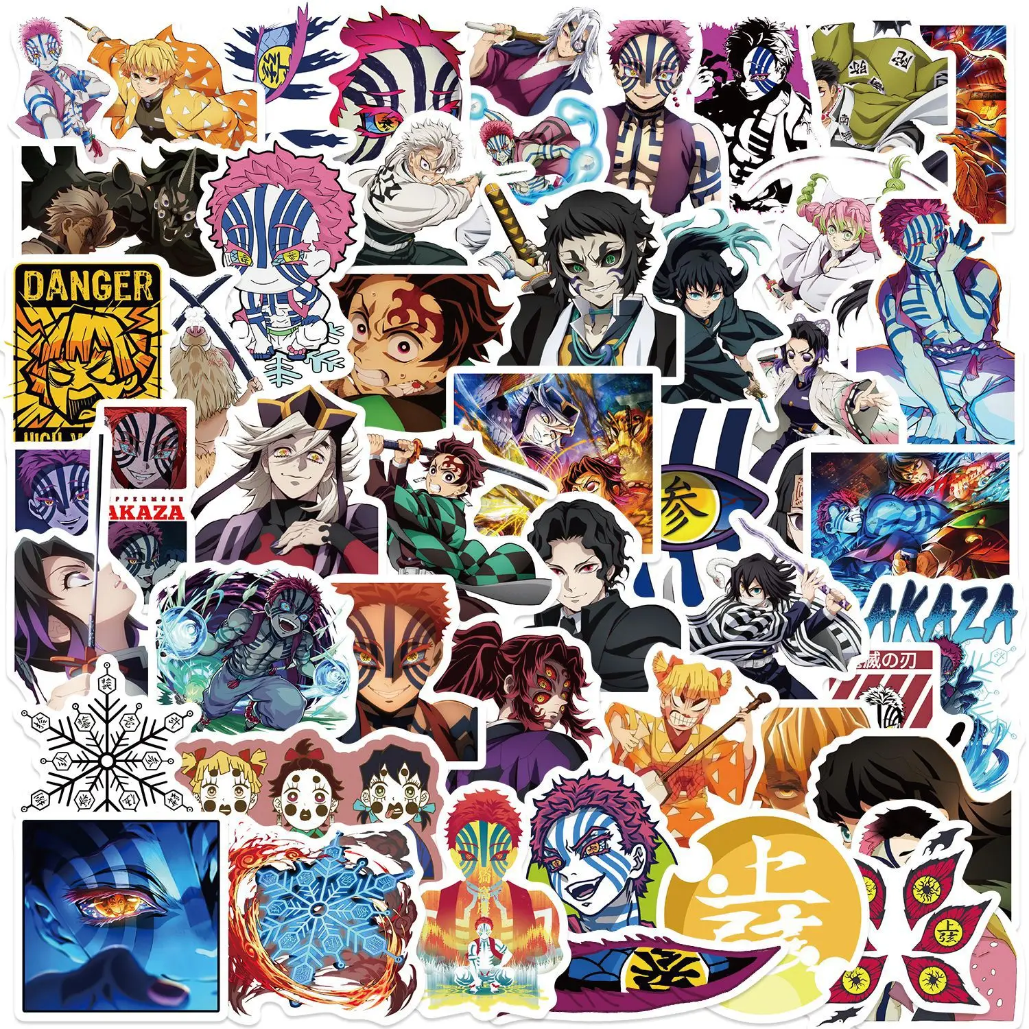 50/100/200/300PCS Adesivos Anime Demon Slayer: Kimetsu no Yaiba para Telefone, Laptop, Guitarra, Caderno, Mala, Adesivos Impermeáveis