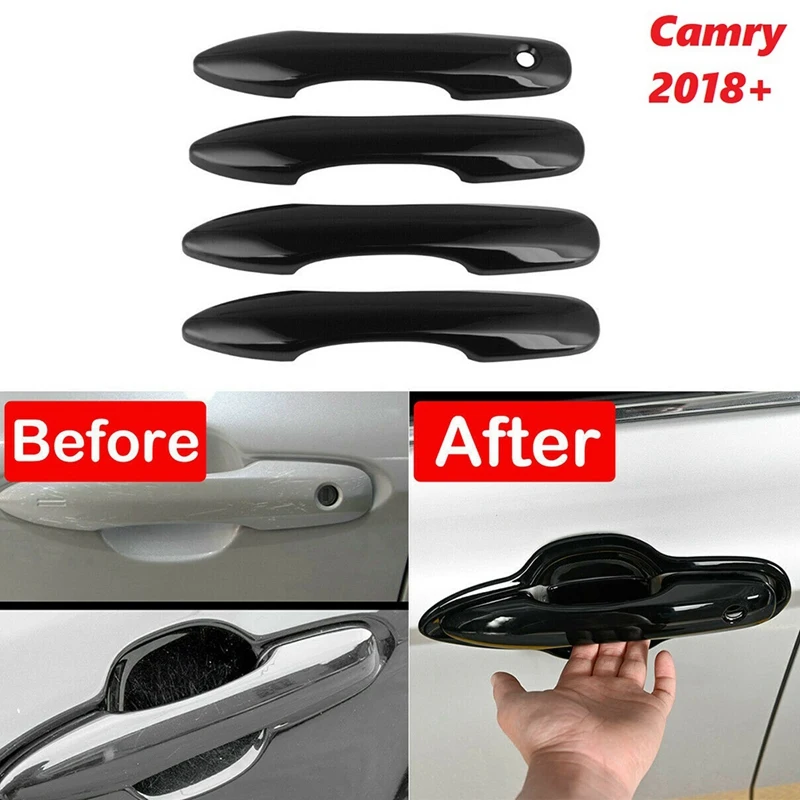 

For Toyota Camry XV70 2018-2021 Glossy Black Side Door Handle Cover Trim