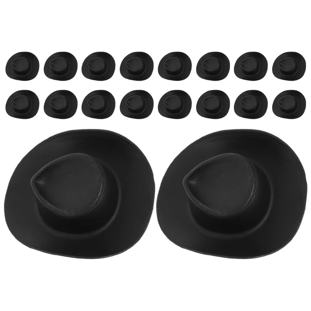 30Pcs Mini Cowboy Hats Tiny Western Plastic Small Hats for Crafts Party Decorations DIY Miniature Cowboy Accessories