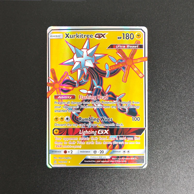 20PCS/Set DIY PTCG English Xurkitree Nihilego Buzzwole Dusk Mane Necrozma Solgaleo Pheromosa GX Hobby Collection Flash Card Toy
