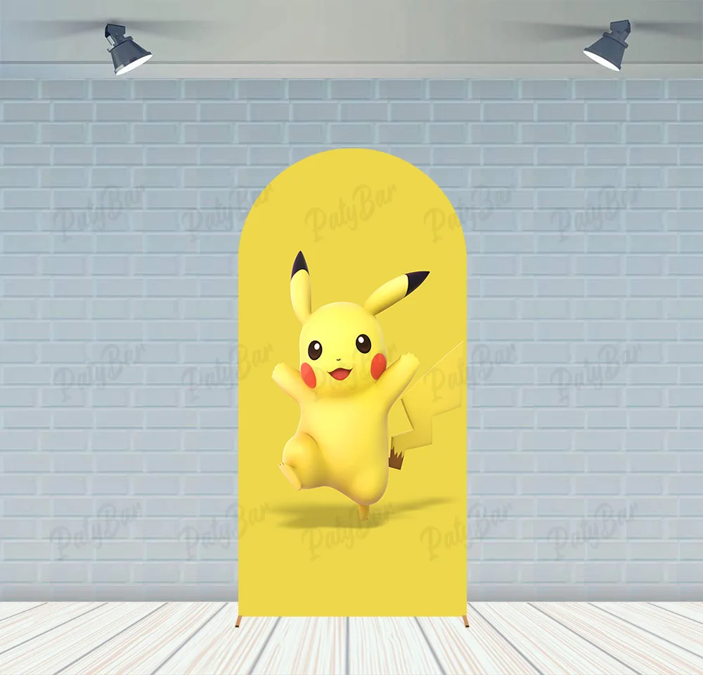Arch Kids Pokemon Pikachu Theme Background Boy Birthday Party Backdrop Polyester Arch Banner Photography Props